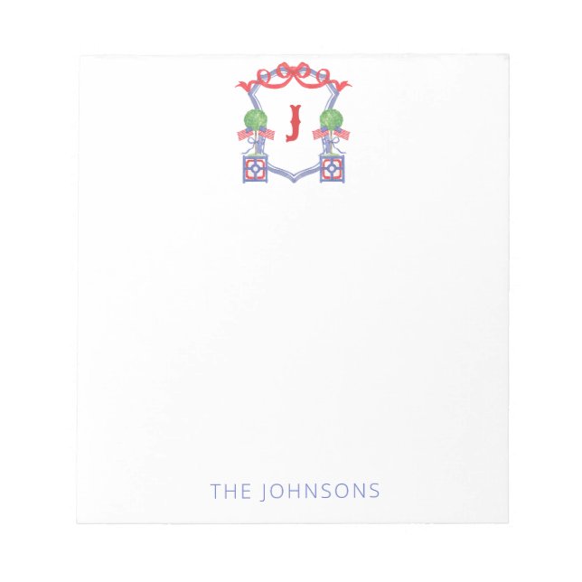 Topiary Wappen Notizblock (Vorderseite)