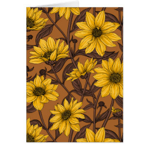 Topinambour, tournesol sauvage en jaune et marron