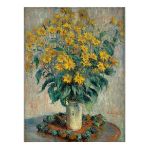 Topinambur-Blumen, 1880 (Öl auf Leinwand) Poster