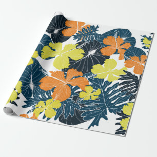 Topische Palm-Blätter auf nahtlosen Mustern . Ill Geschenkpapier