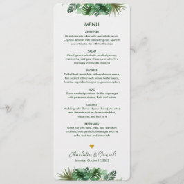 Topisches Wasserfarbmuster | Hochzeit Menükarte