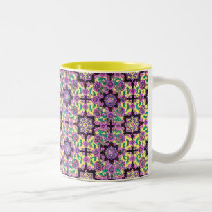 TOPKAPI, schwarz und gelb, lila, grün, rosa Zweifarbige Tasse