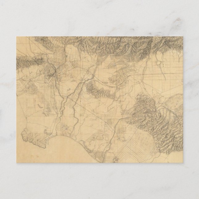 Topografie Los Angeles und San Bernardino Postkarte (Vorderseite)