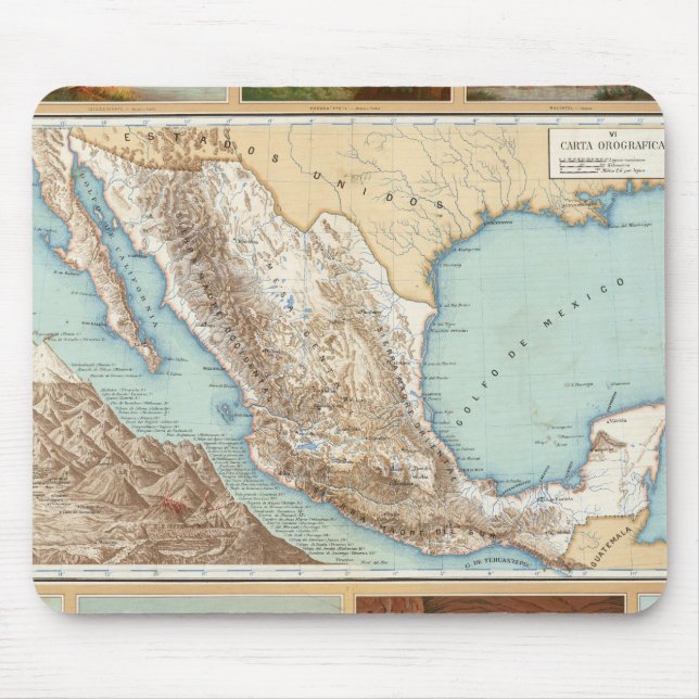 Topografie Mexikos Mousepad (Vorne)