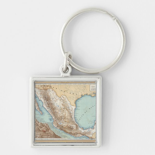 Topografie Mexikos Schlüsselanhänger (Vorne)