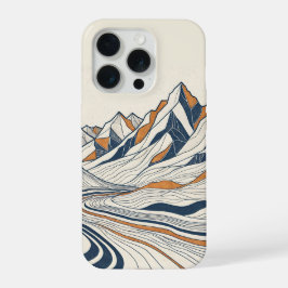 Topografische Höhenschichtlinien des Berges iPhone 15 Pro Hülle