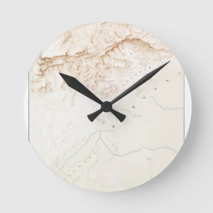 Topografische Karte der Ruinen des Posters Thebes Runde Wanduhr