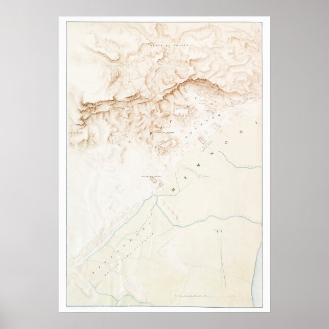 Topografische Karte der Ruinen des Thebes Poster (Vorne)