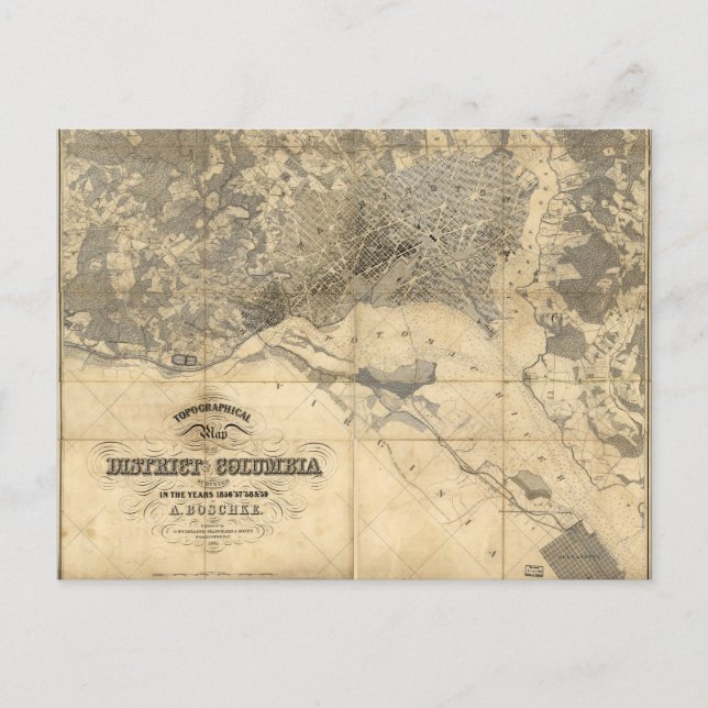 Topografische Karte des Distrikts Kolumbien (1861) (Vorderseite)