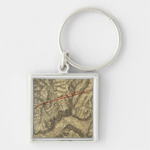 Topografische Karte des Yosemite-Tals Schlüsselanhänger