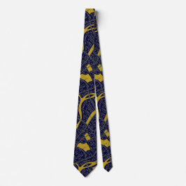 Topografische Karte für Navy Blue Gold Men Krawatte