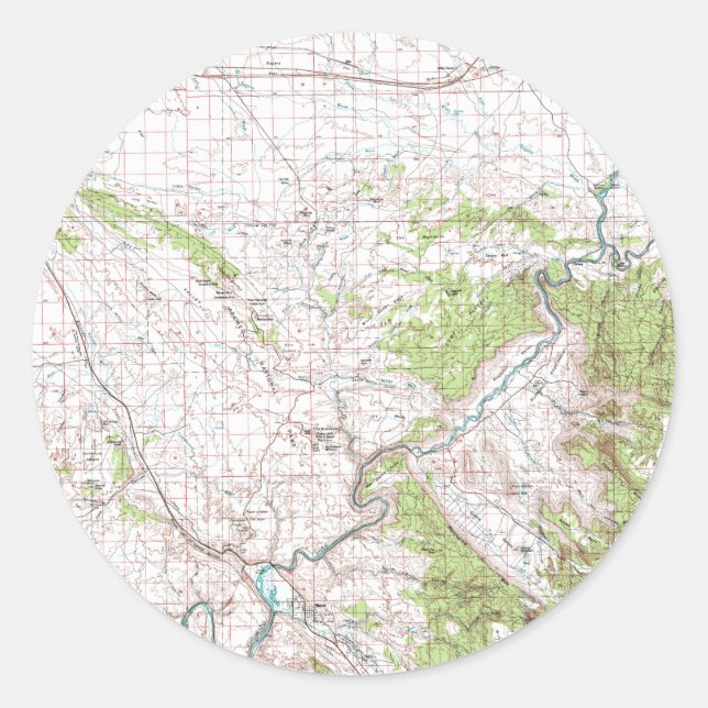 Topografische Karte Runder Aufkleber (Vorderseite)