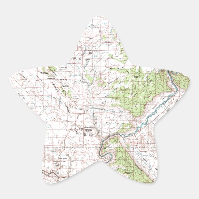 Topografische Karte Stern-Aufkleber (Vorderseite)