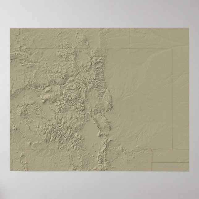 Topografische Karte von Colorado Poster (Vorne)
