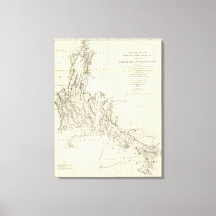 Topografische Karte von Nevada und Arizona Leinwanddruck