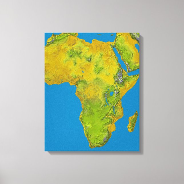 Topografische Sicht Afrikas Leinwanddruck (Vorderseite)