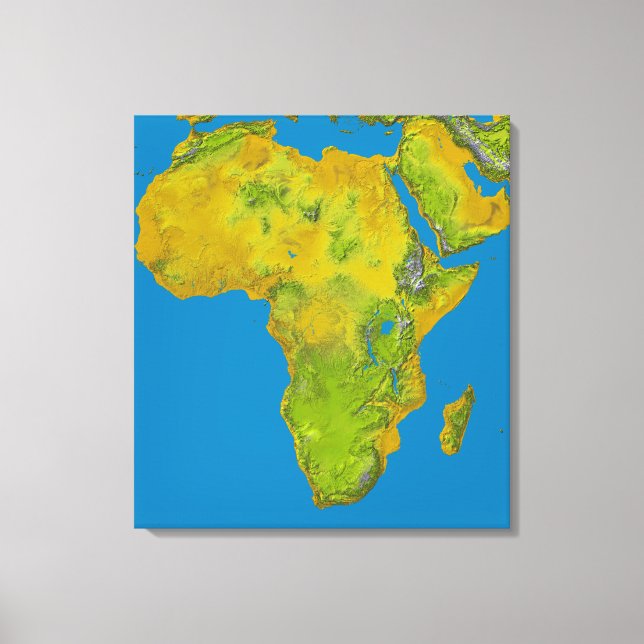 Topografische Sicht Afrikas Leinwanddruck (Vorderseite)