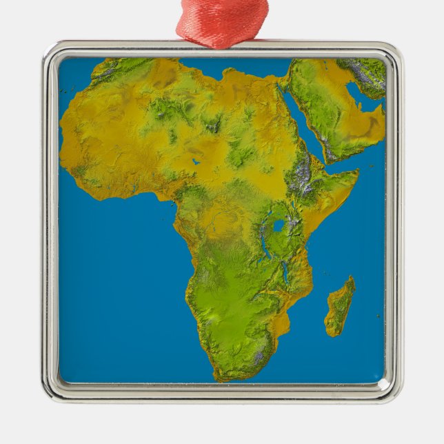 Topografische Sicht Afrikas Ornament Aus Metall (Vorne)