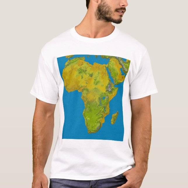 Topografische Sicht Afrikas T-Shirt (Vorderseite)