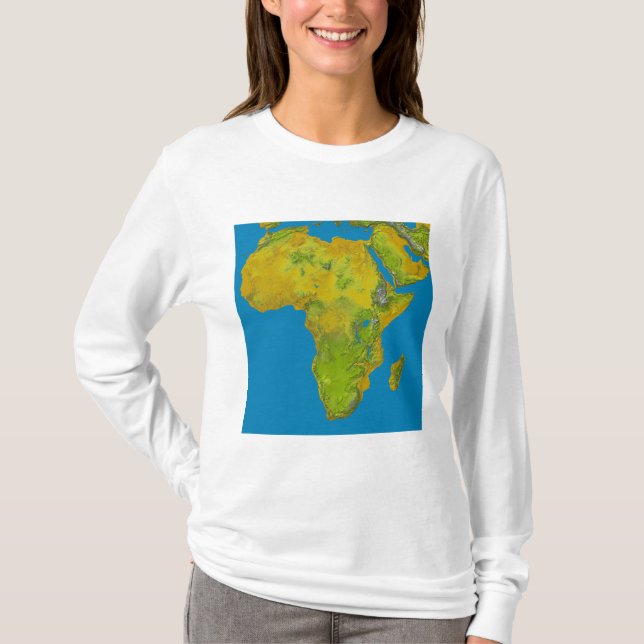 Topografische Sicht Afrikas T-Shirt (Vorderseite)