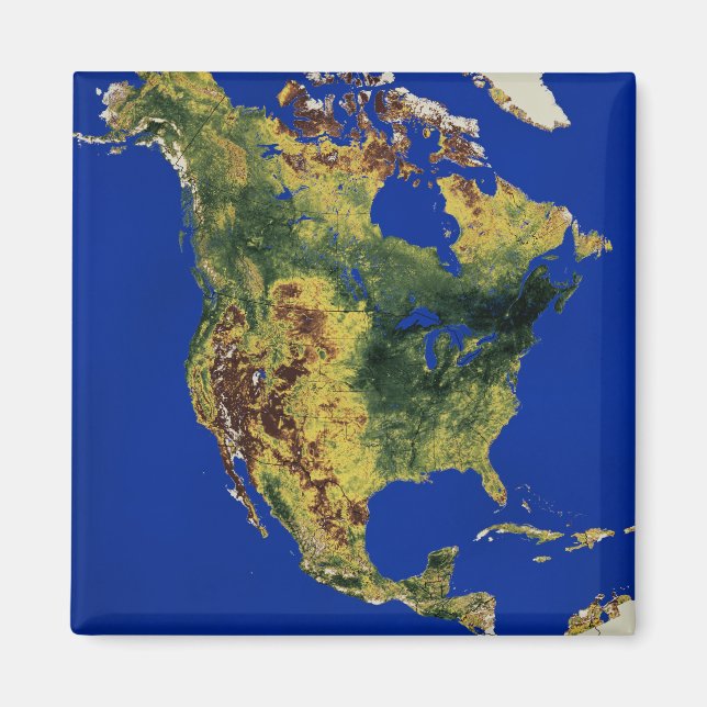 Topografische Sicht auf Nord- und Zentralamerika Magnet (Vorne)