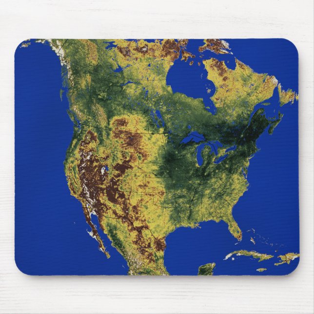 Topografische Sicht auf Nord- und Zentralamerika Mousepad (Vorne)