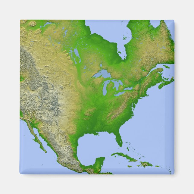 Topografische Sicht Nordamerikas Magnet (Vorne)