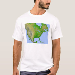 Topografische Sicht Nordamerikas T-Shirt