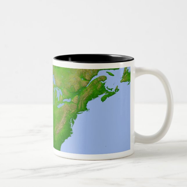 Topografische Sicht Nordamerikas Zweifarbige Tasse (Rechts)