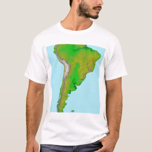 Topografische Sicht Südamerikas T-Shirt
