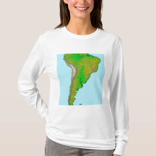 Topografische Sicht Südamerikas T-Shirt (Vorderseite)