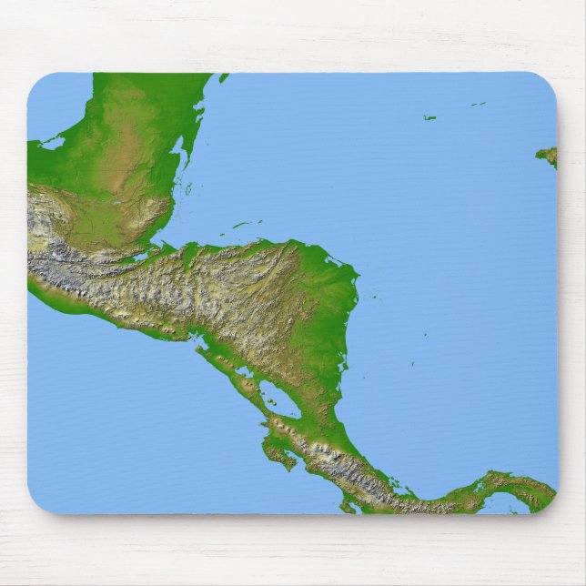 Topografische Sicht Zentralamerikas Mousepad (Vorne)