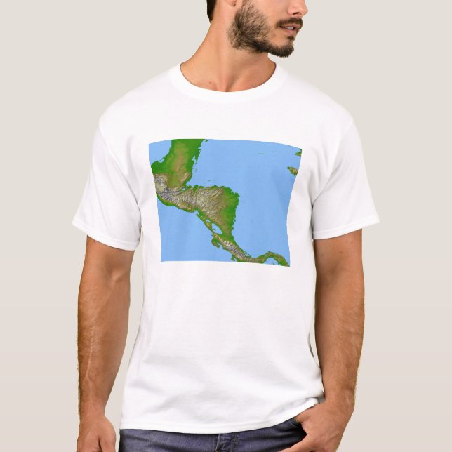 Topografische Sicht Zentralamerikas T-Shirt (Vorderseite)