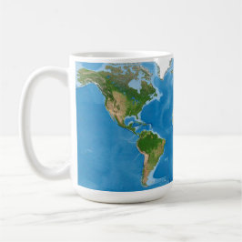 Topografische Weltkarte Erdillustration Kaffeetasse