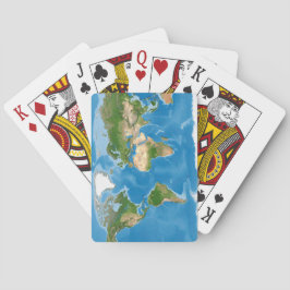 Topografische Weltkarte Erdillustration Spielkarten