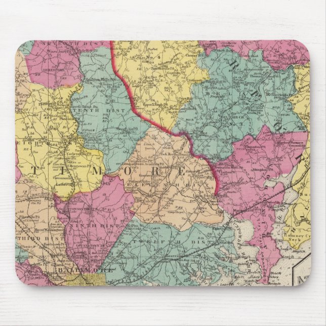 Topografischer Atlas der Landkreis 3 Mousepad (Vorne)