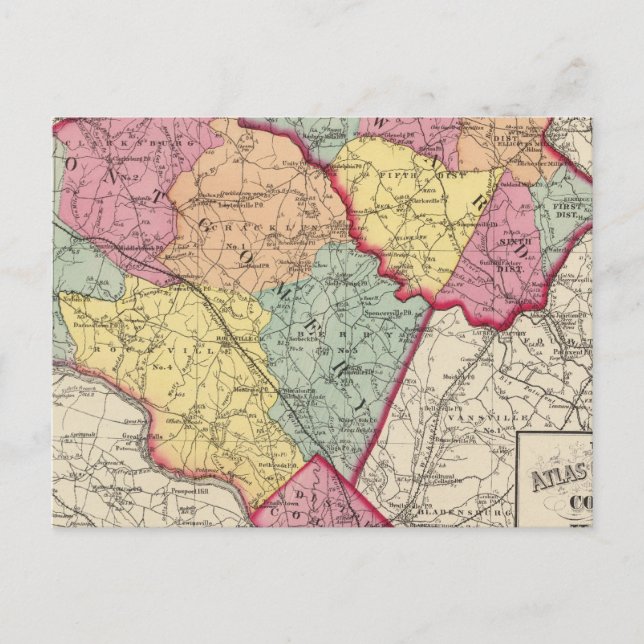 Topografischer Atlas der Landkreis von Maryland 2 Postkarte (Vorderseite)