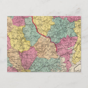 Topografischer Atlas der Landkreis von Maryland 3 Postkarte