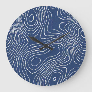 Topografischer Bio Druck der Erdlinie. Große Wanduhr