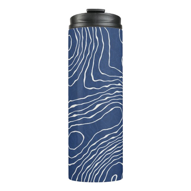 Topografischer Bio Druck der Erdlinie. Thermosbecher (Vorderseite)
