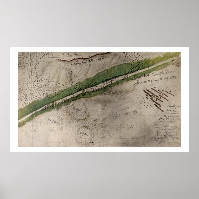 Topografisches Diagramm des Schlachtfeldes des Lit Poster (Vorne)