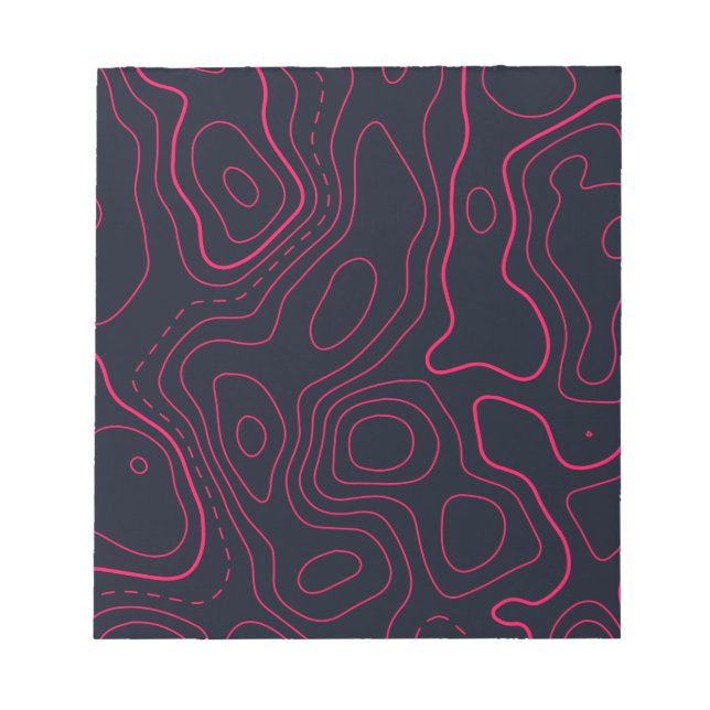 Topografisches Kartenmuster Notizblock (Vorderseite)