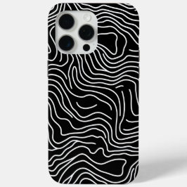 Topographic Line Art in Black 🗺️ Case-Mate iPhone Hülle