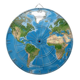 Topographic World Map Earth Illustration Dartscheibe