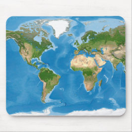 Topographic World Map Earth Illustration Mousepad