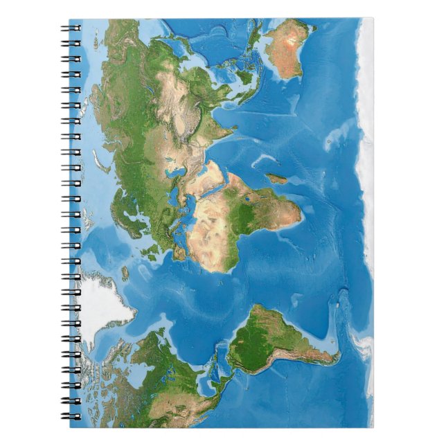 Topographic World Map Earth Illustration Notizblock (Vorderseite)