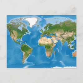 Topographic World Map Earth Illustration Postkarte