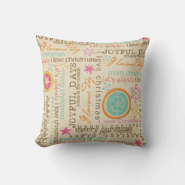 Topographie de Noël, Étoiles, Snowflakes Coussin (Recto)