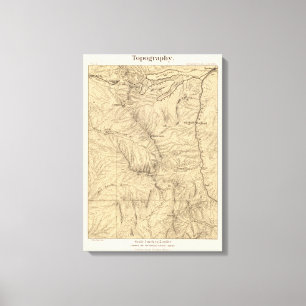 Topographie TruckeeDonner Durchlauf-Region, Leinwanddruck