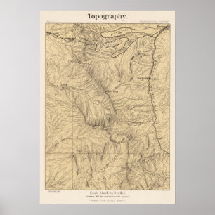 Topographie TruckeeDonner Durchlauf-Region, Poster